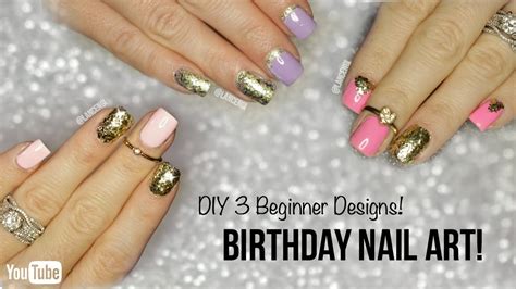 3 Easy Diy Birthday Nail Art Designs Lancengi Youtube