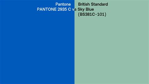 Pantone 2935 C Vs British Standard Sky Blue BS381C 101 Side By Side