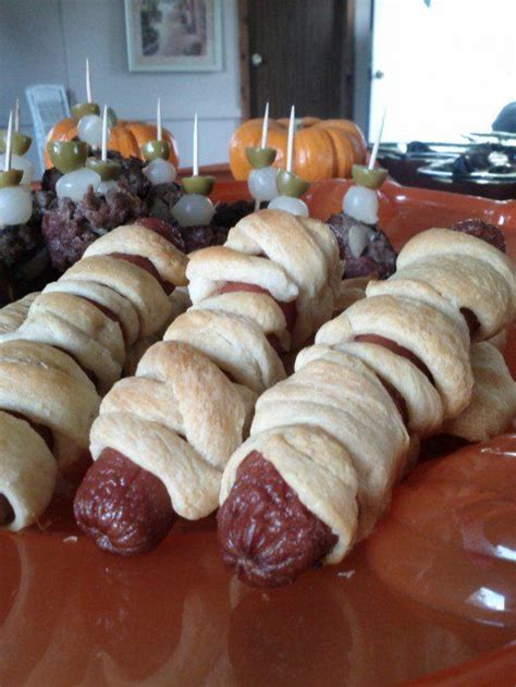 Spooky Crescent Roll Wrapped Wieners