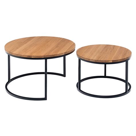 Round Nesting Coffee Table Round Wood Coffee Table Set Modern Coffee Table Set Solid Oak