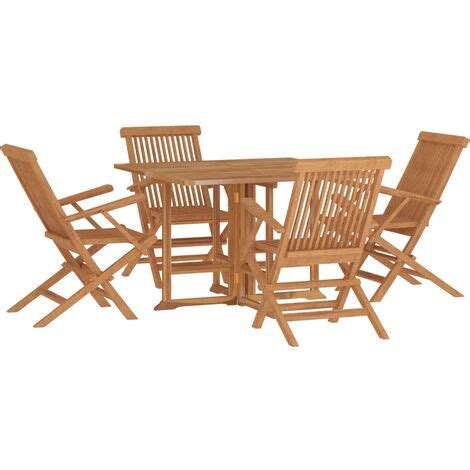 Piece Folding Outdoor Dining Set Solid Wood Teak Vidaxl