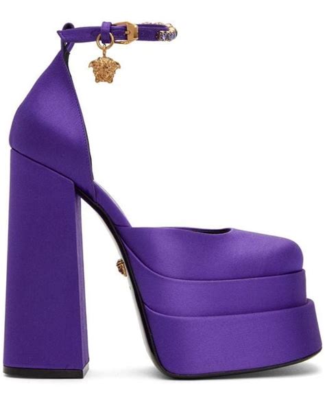 Versace Purple Aevitas Platform Heels Lyst