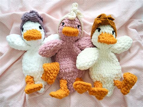 Ready To Ship Duck Snuggler Crochet Duck Nursery Gift Baby Shower Lovey