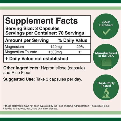 Magnesium Taurate Capsules Taurat De Magneziu Double Wood Emag Ro