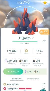 HIGH CP GIGALITH ||| Roggenrola Evolution - Pokemon Go Services | ID 193743464 | PlayerAuctions