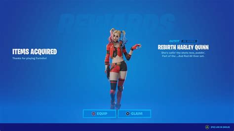 Rebirth Harley Quinn Skin Gameplay And Review Batmanfortnite Zero Point Comic Book First Code