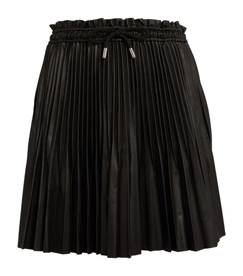 Womens Maje Black Leather Pleated Mini Skirt Harrods Us