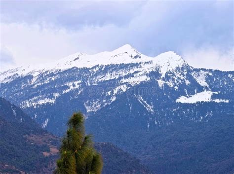 Three Himalayan Peaks Of Shivalik Range Blue Mountains Covered By