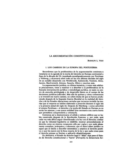 La Argumentacion Constitucional Rodolfo Luis Vigo Teoría