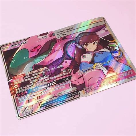 Dva Full Art Trainer And Meka Gx Custom Pokemon Card Overwatch Card