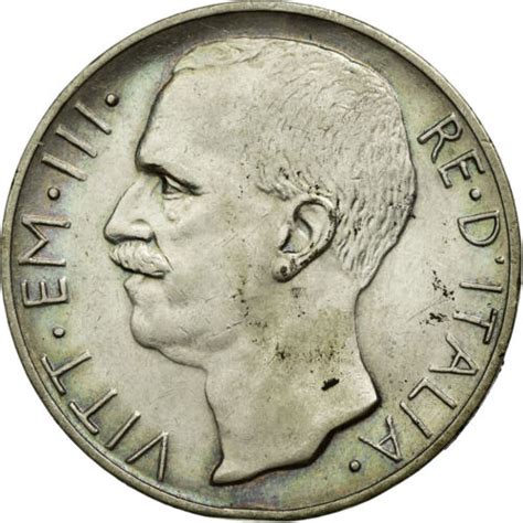 Münze Italien Vittorio Emanuele III 10 Lire 1927 Rome SS Silber