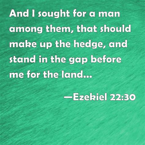 Ezekiel And I Sought For A Man Among Them That Should Make Up