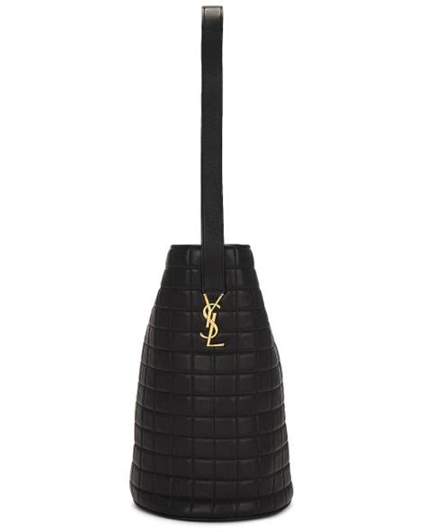 Saint Laurent Medium Quilted Leather Bucket Bag In Black Lyst