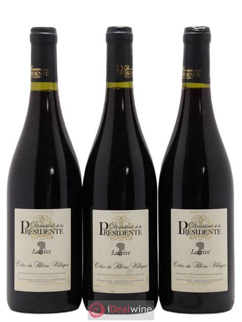 Buy Côtes du Rhône Village Domaine De La Presidente Lucrece 2018 lot