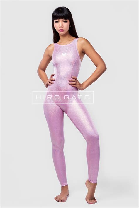 Mystique Sparkle Metallic Lycra Unitard Bonbon Pink Hiro Gato Inc