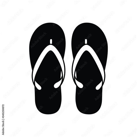 Slipper flip flops vector icon design silhouette Stock Vector | Adobe Stock