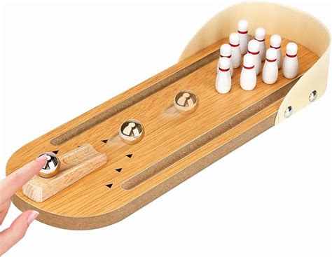 Desktop Bowling Mini Bowling Game Set With Pins Wooden Tabletop