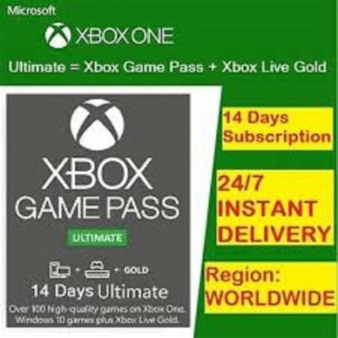 Xbox Game Pass Ultimate 14 Days Xbox One Windows 10 Xbox Live Gold T Cards Gameflip