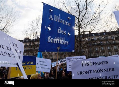 Paris Frankreich M Rz Demonstration Zur Verurteilung Der