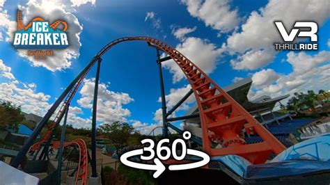 VR 360 ICE BREAKER Frontrow SeaWorld Onride POV Fast VR Roller