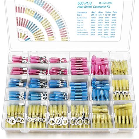 500 PCS Heat Shrink Wire Connectors Qibaok Insulated Electrical