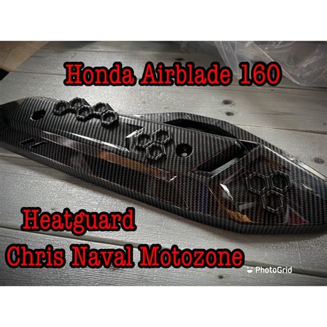 New Honda Airblade 160 Original Carbon Heatguard Garnish Not Sticker