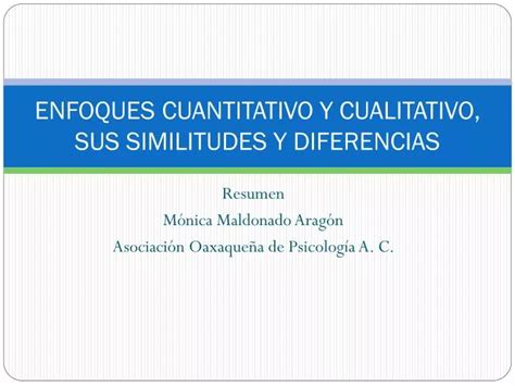 Ppt Enfoques Cuantitativo Y Cualitativo Sus Similitudes Y