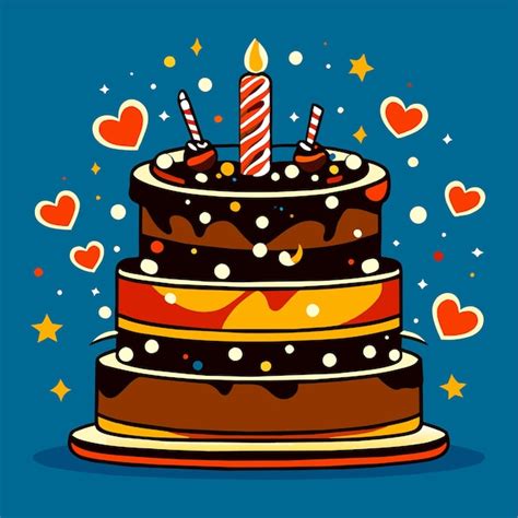 Premium Vector Birthday Cake Vector Illustration