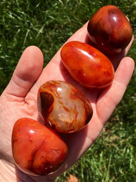 Carnelian Stone Palm Stone Carnelian Stone Chakra Stones Healing