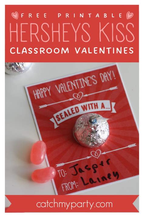 Free Printable Hershey S Kiss Classroom Valentines The Catch My Party Blog