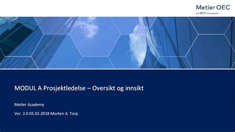 Pdf Modul A Prosjektledelse Oversikt Og Innsikt Ver