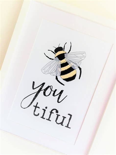 Bumble Bee Print Beautiful Quote Insect Art Manchester Bee Print