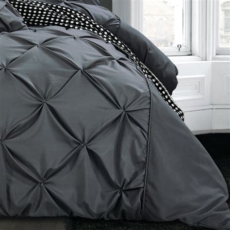 Luxton Grey Fantine Diamond Pintuck Quilt Cover Set Temple And Webster