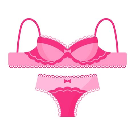 Premium Vector Women Pink Elegant Retro Lingerie Pantie And Bra