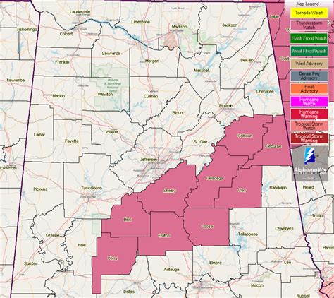 More Counties Removed From The Severe Thunderstorm Watch In Central Alabama The Alabama