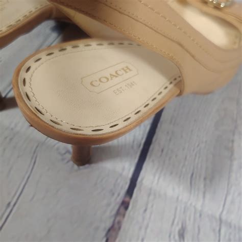 Coach Miranda Nude Leather Slingback Size Gem