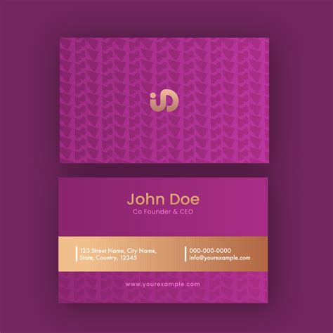 Double Sides Business Card Design In Magenta Color 20737078 Vector Art