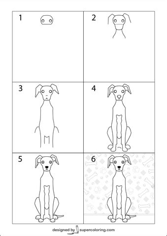 Cómo dibujar un perro galgo de dibujos animados Juegos de enigmas