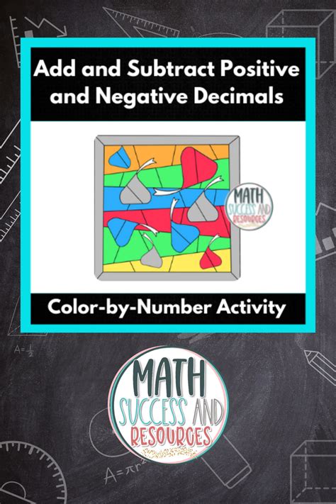 Add And Subtract Positive And Negative Decimals Color By Number Activity Adding And