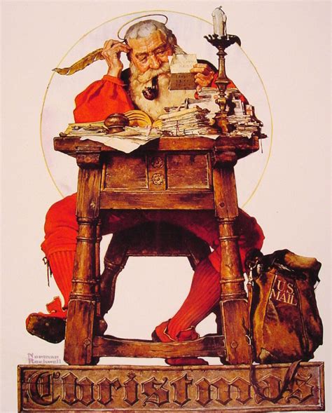 Norman Rockwell Santa Reads Christmas Letters 1935 Descrizione Dell