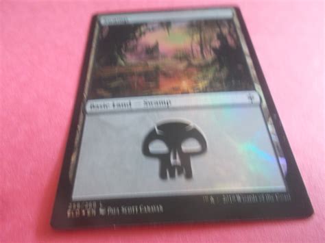 Foil Swamp 258 269 X1 Mtg Throne Of Eldraine Black Common Land Nm Ebay