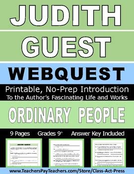 Judith Guest Webquest Printable Worksheets For The Famous American Author