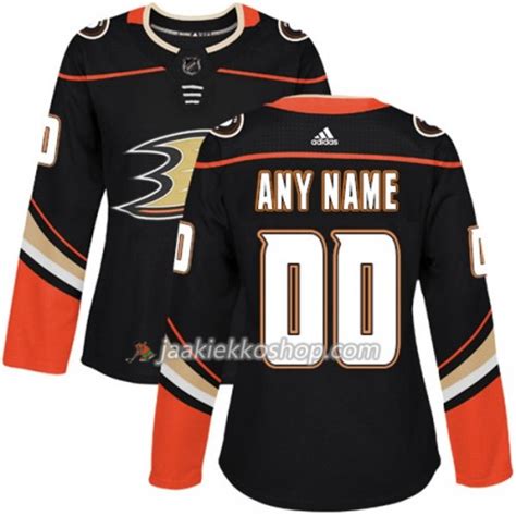 Nainen NHL Anaheim Ducks Pelipaita Custom Adidas 2017 2018 Musta Authentic