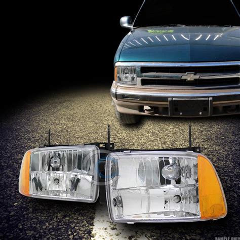 Purchase Crystal Chrome Head Lights Lamp Signal Corner Amber Ks 1p 95 97 Chevy Blazer S10 In