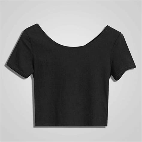 Buy Female Summer T Shirts Solid Color Short Sleeve Slim Fit Short Sexy Crop Tops At Affordable