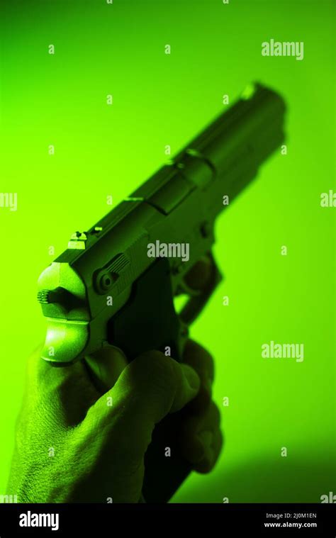 Man Shooting Pistol Gun Stock Photo Alamy