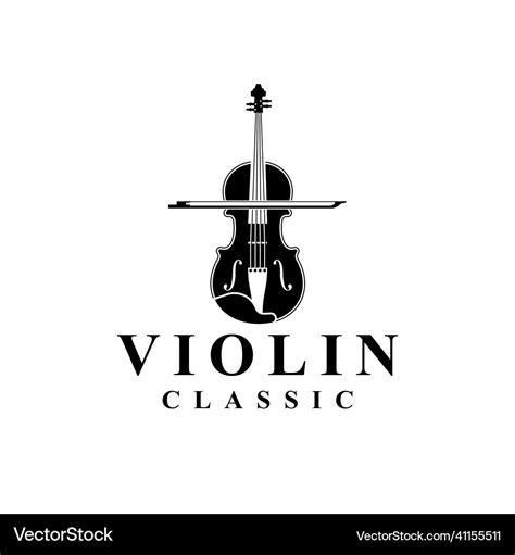 Violin Logo Icon Music Instrument Silhouette Vector Image