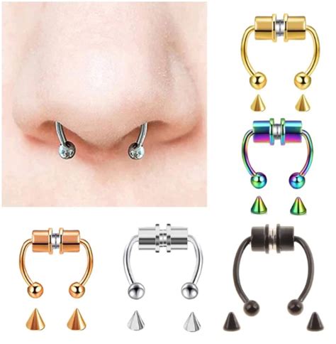 Magnetic Septum Nose Ring Fake Nose Ring Clip Fake Piercing Etsy