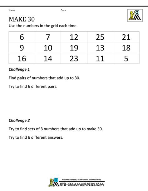 Math Puzzles 2nd Grade