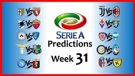 2018 19 SERIE A PREDICTIONS WEEK 31 YouTube